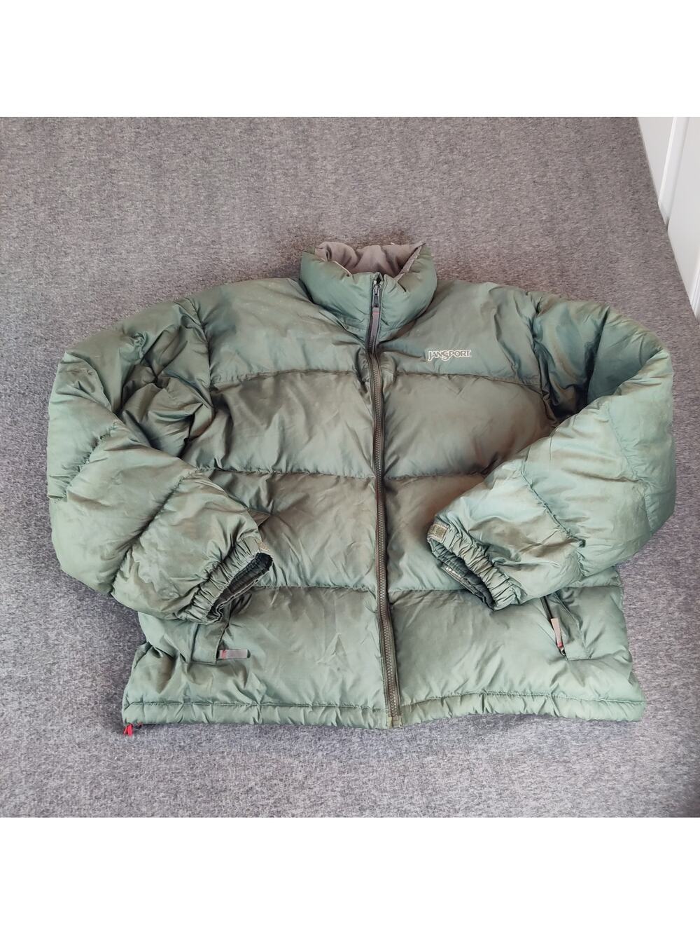 XL Jansport Men's Duck Down Winter Jacket Duvet Puffer Coat Warm Army Green XL